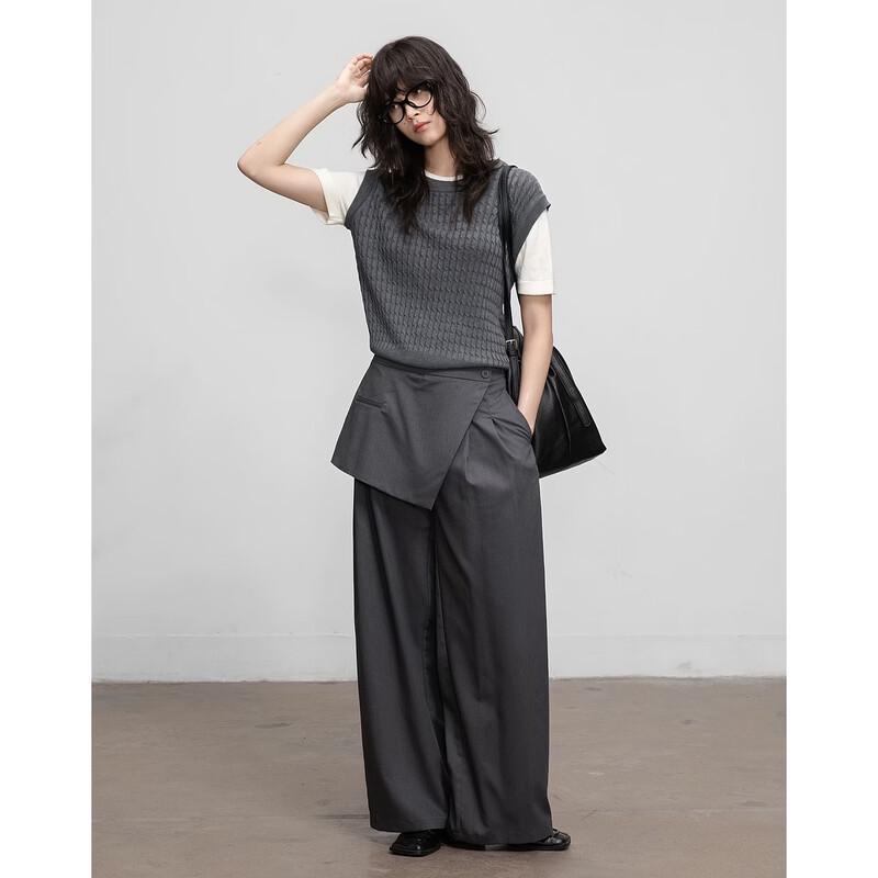 Women's Spring Silk Wool Blend Color-Block Knit Sweater