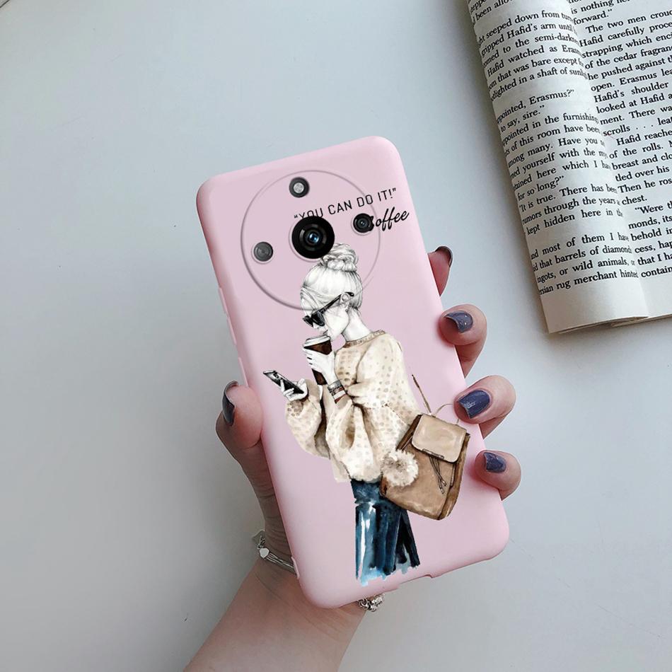 

For Realme 11 Pro Plus Case Flower Girl Heart Cute Phone Case Back Cover For Realme 11 11Pro+ 5G Silicone Protection Bumper Capa Realme 11 Pro Plus