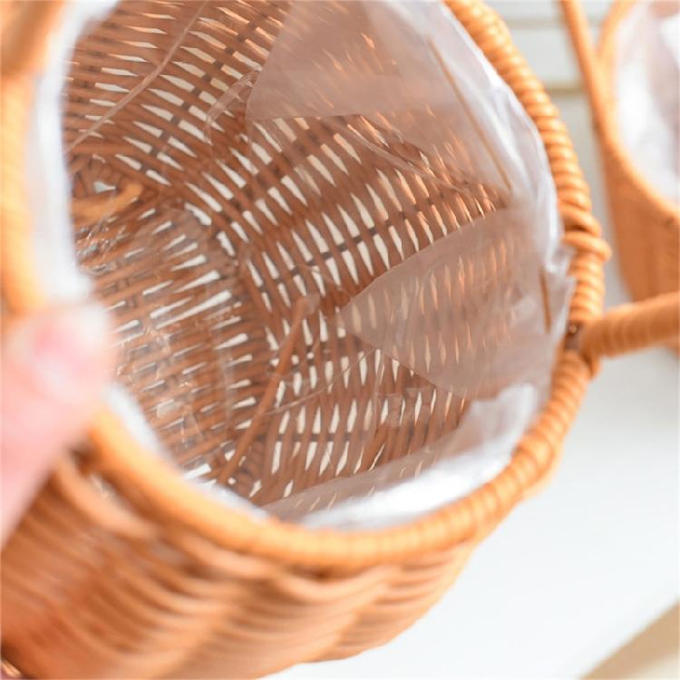 Handwoven Floral Basket Rattan Storage Basket for Picnics and Outdoor Activities