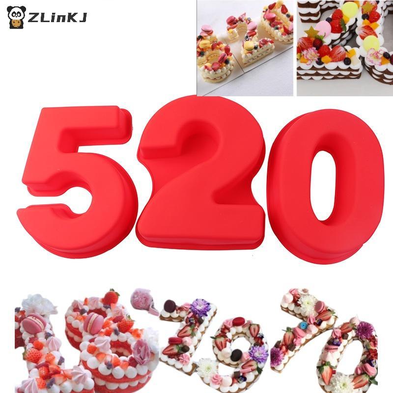 1Pcs 10 Inches Number Baking Moulds Large Silicone 3D Number Cake Moulds DIY Baking Moulds Number Shape 0-9 For Birthday