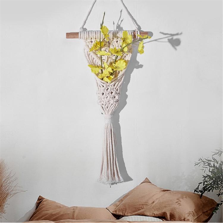 Tillandsia Ständer Zimmerpflanzenhalter Wandbehang Baumwoll-Makramee Pflanzenkorb