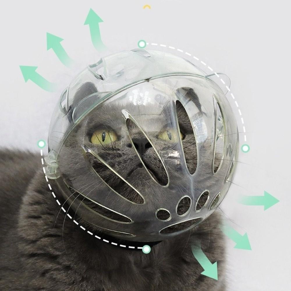 Ball-shaped Pet Space Hood Sturdy Pet Protective Helmet Grooming Help Anti-bite Mask  Trim Nails