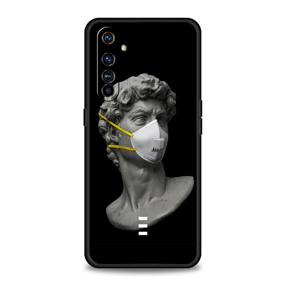 Cartoon Statue Abstract Art Case For Realme C67 C63 C55 C53 C35 C25 C21 GT 2 3 5 6 10 11 12 13 Pro Plus 5G Soft TPU Phone Cover