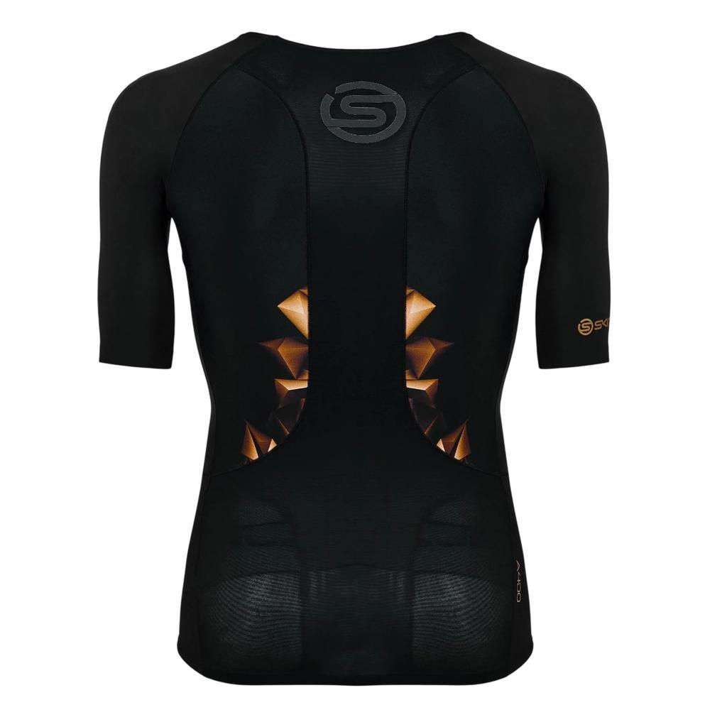 Skins Mens A400 Geometric Pattern Compression T-Shirt