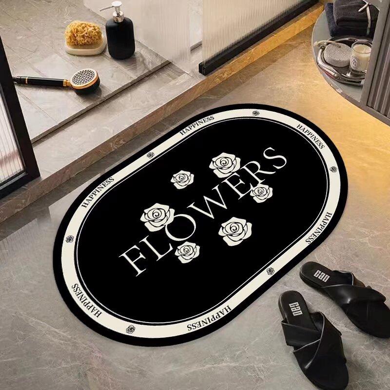 Soft diatom mud floor mat toilet bathroom water-absorbing quick-drying non-slip floor mat toilet door household carpet