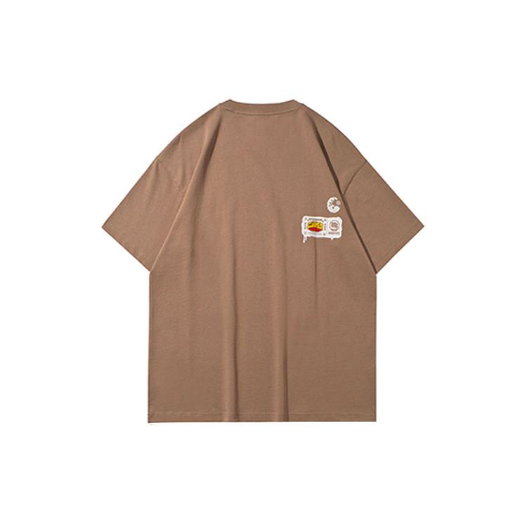 Li Ning T Shirts Men's Gingerbread Umber Crew Neck Moderate Straight Fit AHSQ935-1