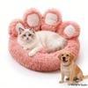 Cozy Bear Paw Pet Bed: Plush All-Season Comfort for Cats and Dogs