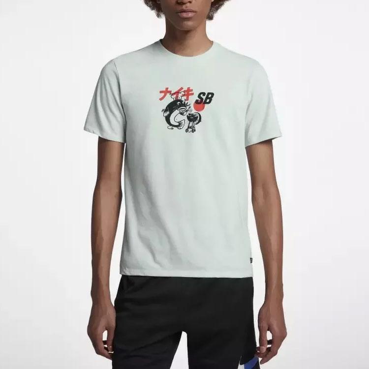 Nike Catfish BBQ Print Pullover Round Neck Sports Short Sleeve T-Shirt Men T-Shirts Green 912185-006