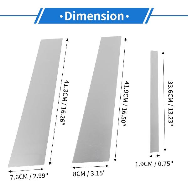 6 Pcs Door Pillar Window Trim for Infiniti G35 2007-2015 16.50"x3.15" Plastic Silver Tone Front Rear Left Right Anti Scratch Sticker Pillar Posts