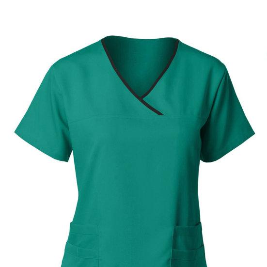 Ensemble uniforme Haut col rond Fermeture éclair Manches courtes Poches Pantalon Taille élastique Ensemble rapide