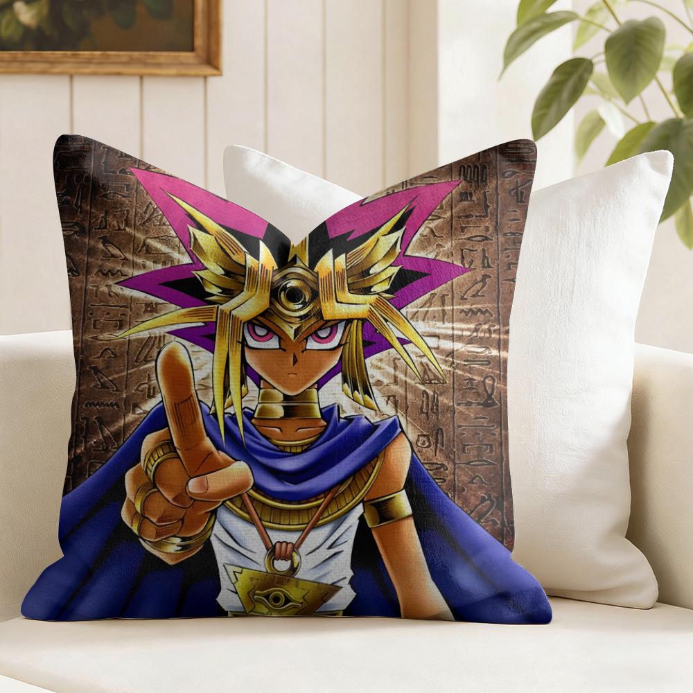 Anime YyUGiOh Cushion Cover Natural Linen Double Sided Print Throw Pillow Case for Sofa Couch Home Decor