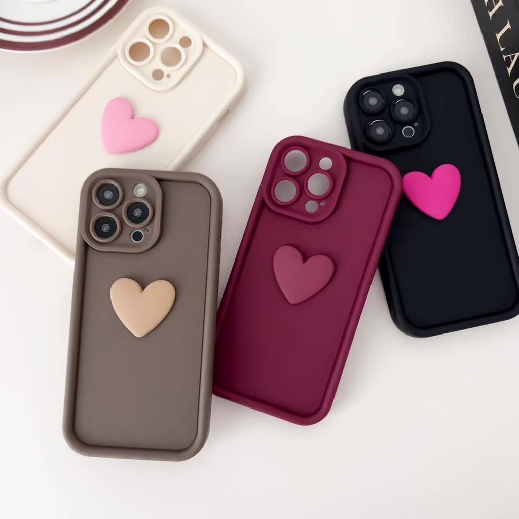 Suitable for IPhone16, Full Cover with Three-dimensional Heart 14, Pro Max, Apple 15, Protective Case 13, Anti-drop