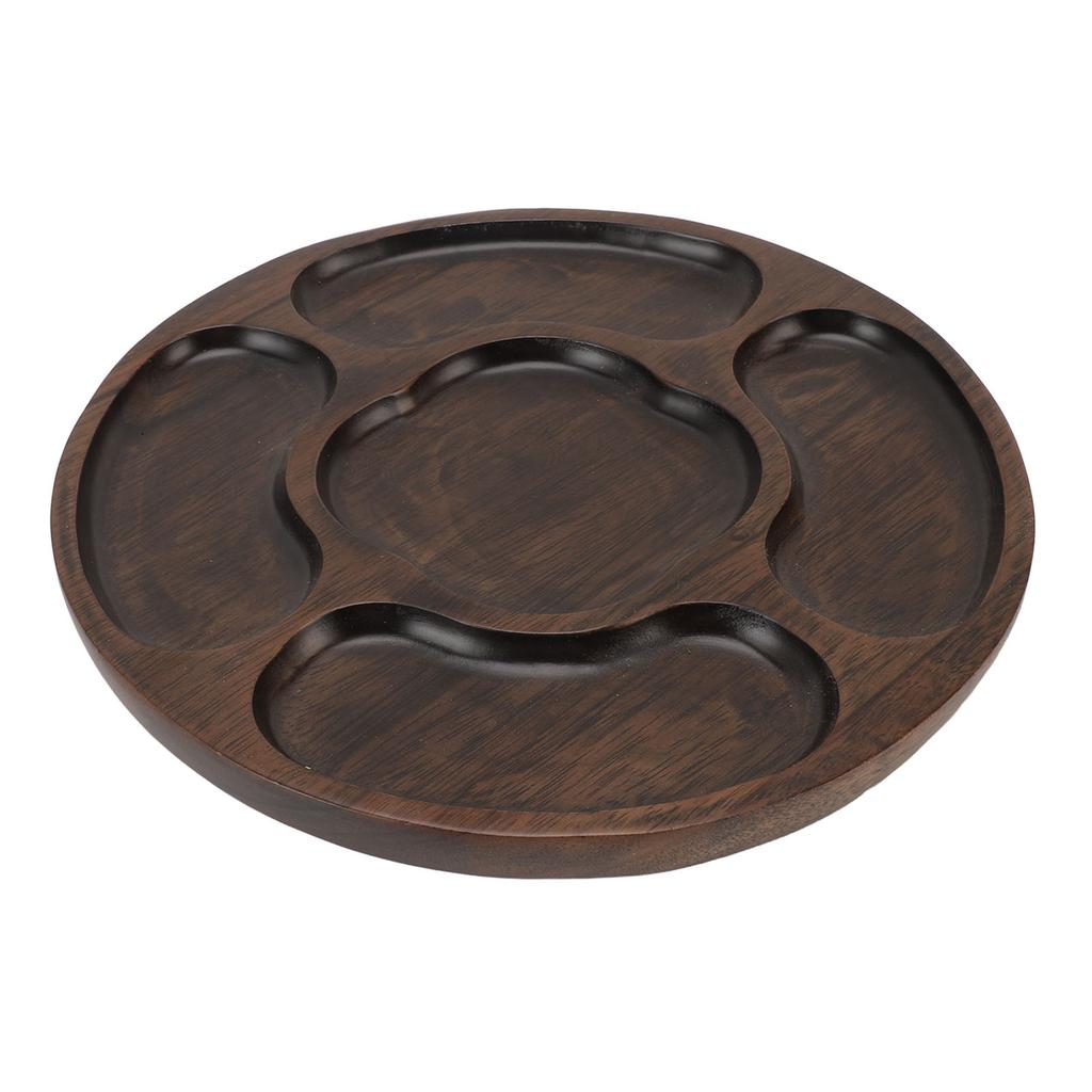 Wooden Tray Divided Serving Tray for Appetizers Snacks Veggie Platter Decorative Sectional Platter for Party Buffet B