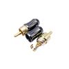 1PCS RCA Connector L/I Type HIFI RCA Terminals Copper Gold Plated Audio Amplifier RCA Plug Supporting Up To 6.5mm Cable