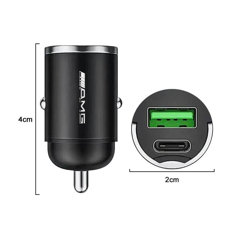 1Pcs Car Charger USB Type-C Fast Charging Adapter Car Accessories For Mercedes Benz AMG GLC GLE CLA W205 W204 W203 W211 W212 W213 W201 W210 W124