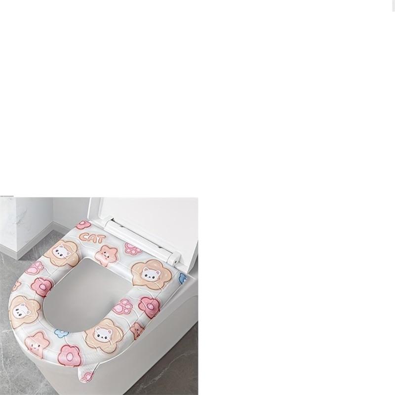 

Thickened Plush Toilet Mats Whith Portable Handle Household Universal Toilet Seat Pads Bathroom Pure Color Square Toilet Cushion