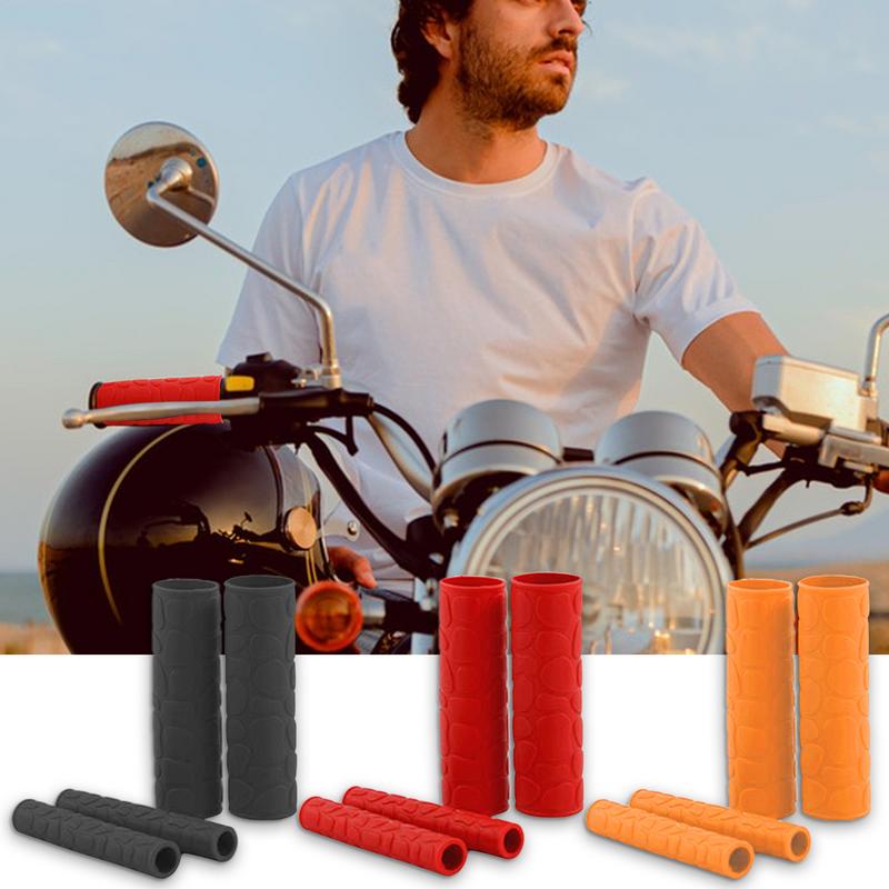 Handlebar Covers For Motorcycle Anti Slip Rubber Brake Lever Protection Cover Shock-Absorbing Easy To Install Handlebar Cover