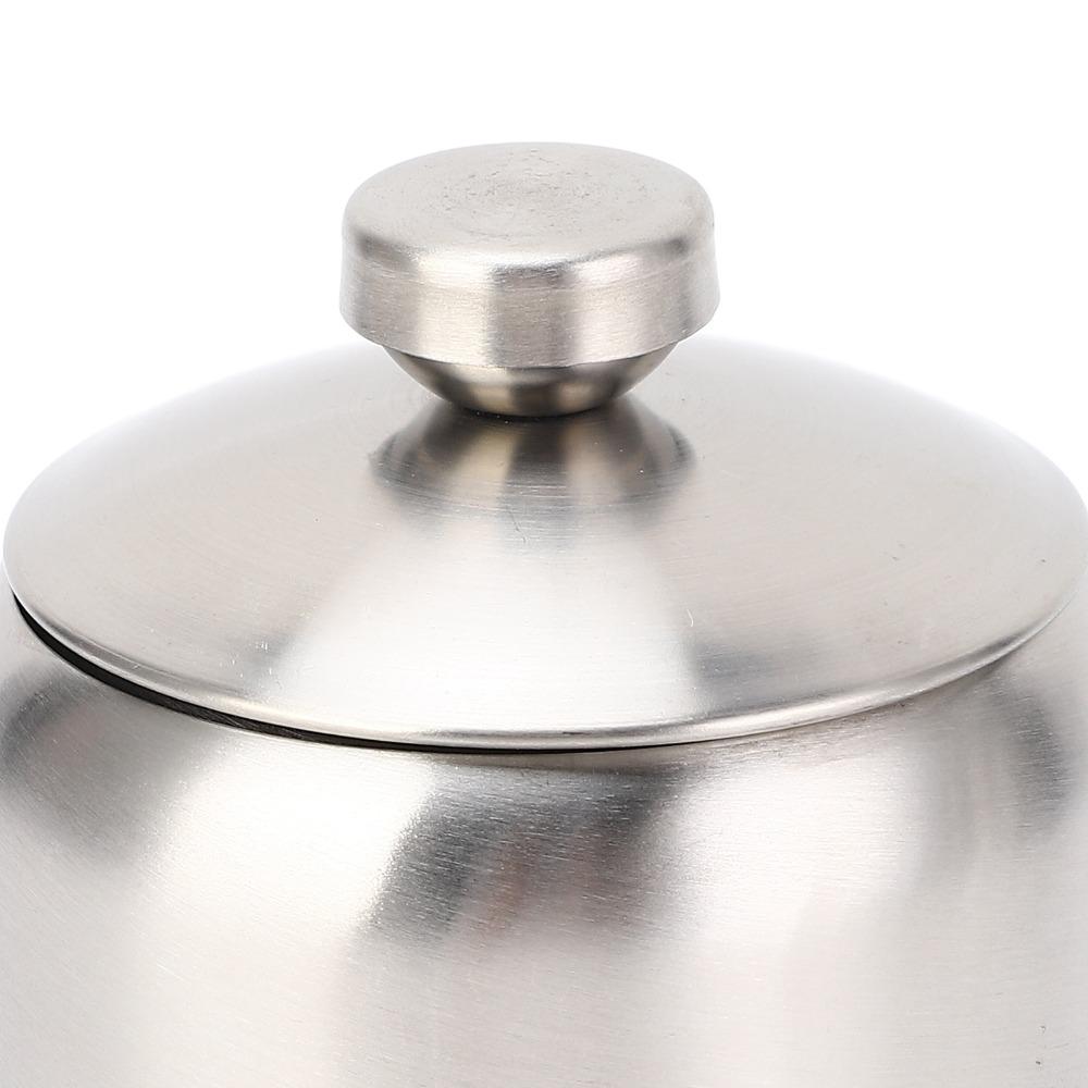 Stainless Steel Condiment Pot with Lid Spice Container Sugar Bowl  Salt/Peppers/Coffee