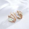 New Square Emerald Cut Zircon Drop Earrings For Women Luxury  Rose Gold Color Earrings Trend Wedding Fine Daily Jewelry