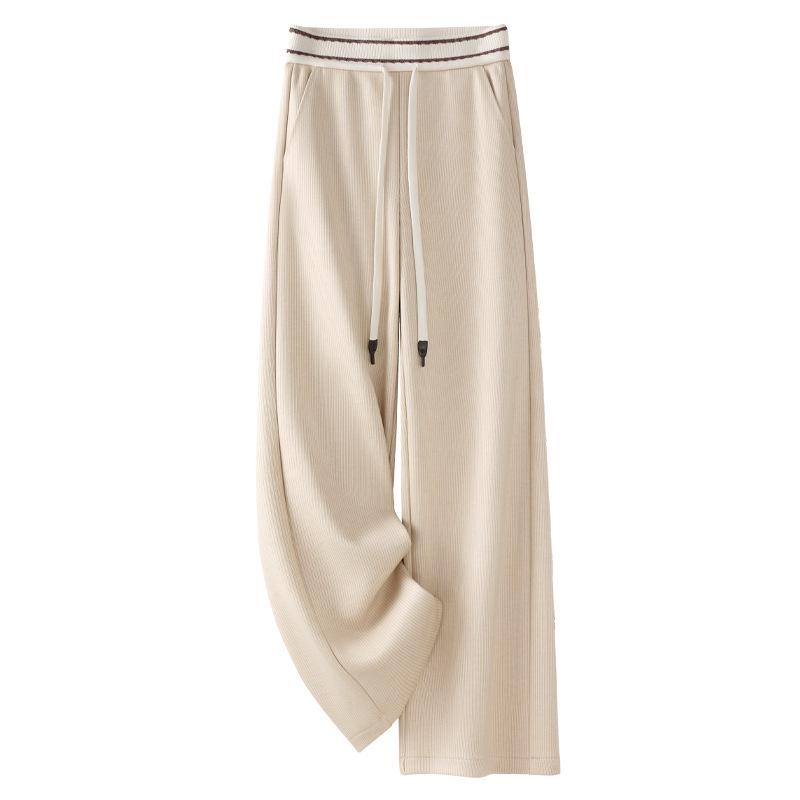 

Apricot Chenille Corduroy Woolen Wide-Leg Pants for Women 2024 - New Autumn/Winter Casual Straight Leg Design 3XL абрикосовый