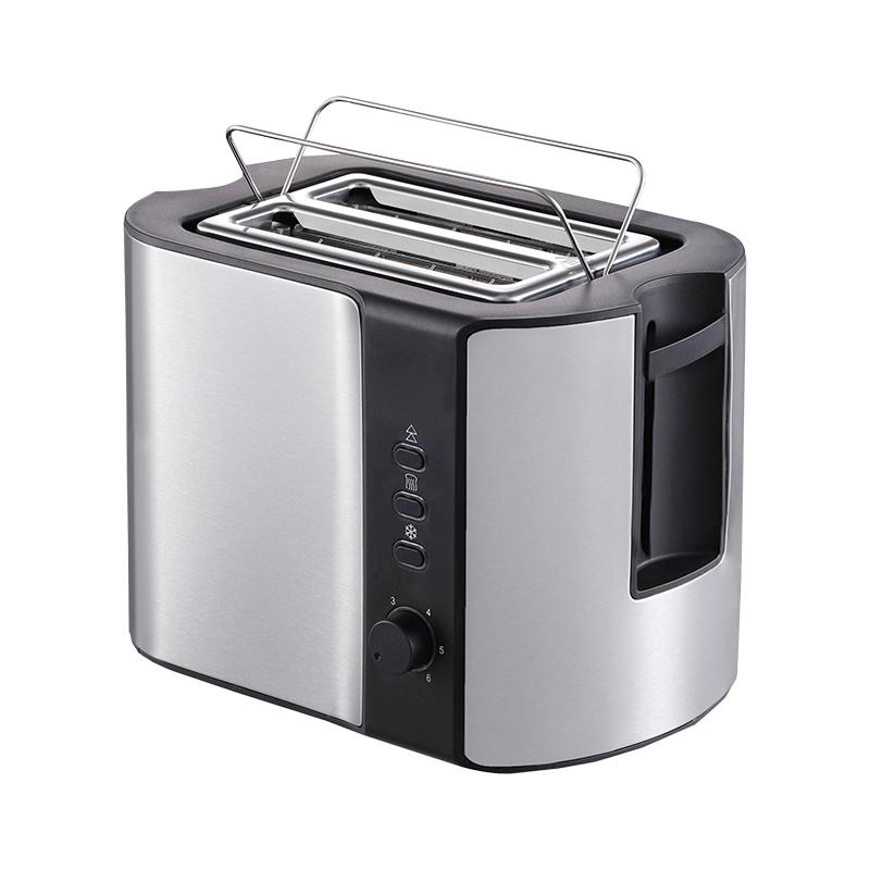 Stainless Steel Four-Slice Toaster with Grill and Bun Clip