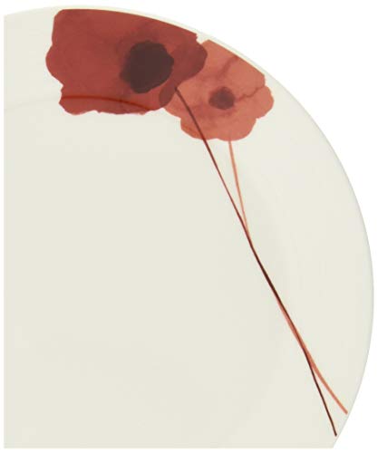 NARUMI Spring Field Plate, 20cm Diameter, Red, Anemone Design, Cute, Microwave-Safe, Dishwasher-Safe, Made in Japan, 52214-5919