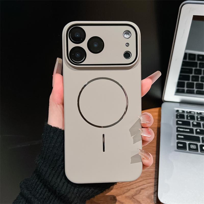 Ultrathin PC Metal Ring Magnetic For Magsafe Matte Case For iPhone 17 16 15 14 13 12 11 Pro Max Glass Lens Protection Hard Cover