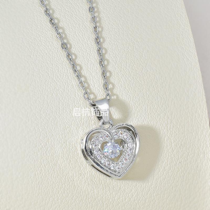Beating Heart Smart Necklace Women'S Design Fresh And Versatile Zircon Love Pendant Neck Chain