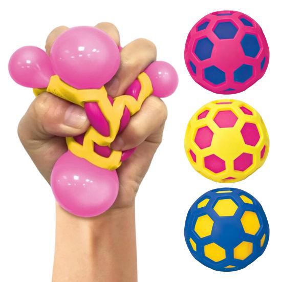 Slow Rebound Toy Colorful Grid Stress Ball, TPR Rising Fidget for Anxiety Relief, Palm-sized Reliever Soft Squeeze Decompression Ball Office