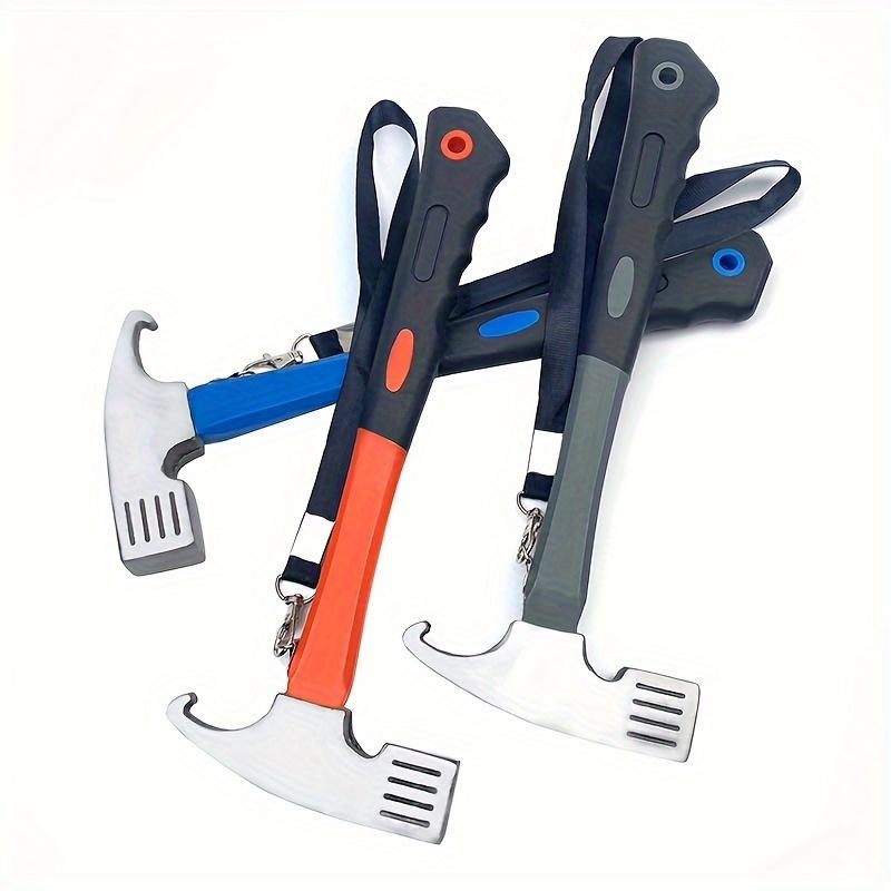 Camping Hammer: Heavy-Duty Multifunctional Steel Hammer with Tent Stake Remover & Holding Strap!Outdoor Camping