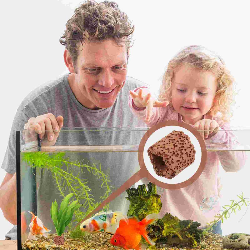 Pflanzenwasserfixierer Aquarium-Ringhalter Fischbecher-Behälter Medium für Keramikpflanzen Gewichte Topf Wasserpflanzen-Filter Keramik-Teich-Pflanzgefäß