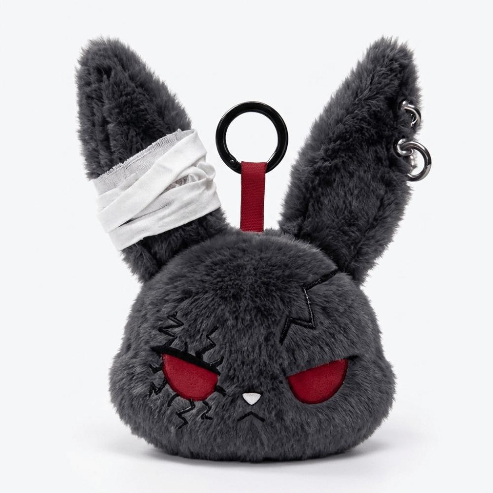 Hoop Earrings Plush Bunny Keychain PP Cotton Cute Furry Bag Pendant  Backpack Ornament