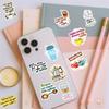56PCS Animal Coffee PVC Sticky Sticker Aesthetic DIY Colored Decoration Scrapbooking Hand Accounting Supplies for Kids