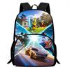 15" Lightweight Fortnite Cartoon Backpack with Front Pocket, Unisex Boys Girls Age 6-14 Cute Game Print Daily School Bag