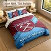 Bedding Set 1 Duvet Cover 2 Pillowcases West Ham United FC Print Soft Bed Linen Bedroom Decor