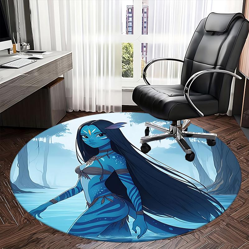 Mata pod krzesło inspirowana Avatarem - Okrągły dywan do wystroju domu, użytku biurowego, salonu, sypialni, pomysł na prezent0256b