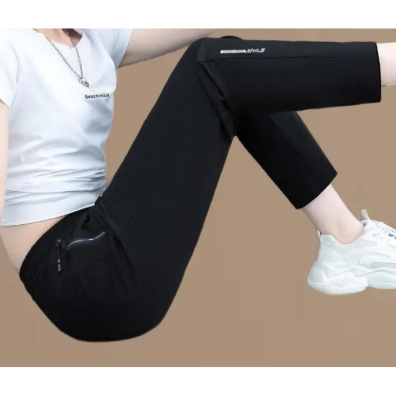 

Женские летние легкие быстросохнущие брюки Удобные дышащие повседневные облегающие спортивные брюки XL