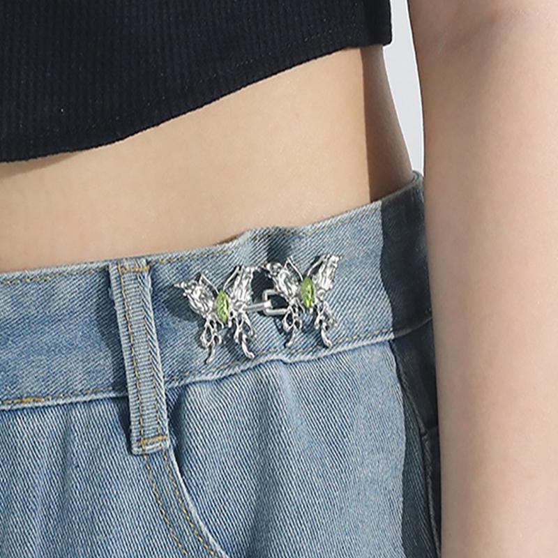 Butterfly Pant Waist Tightener Adjustable Waist Buckle Set Detachable Button Tightener Button Adjuster Buttons Pins For Jeans