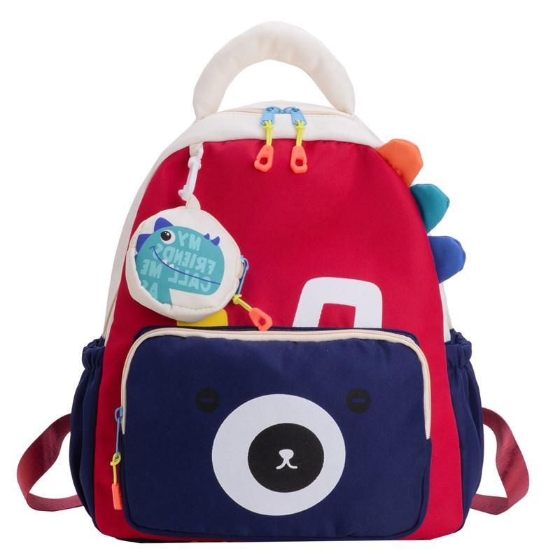 Boys And Girls Backpack Cartoon Cute Kindergarten Primary School School Bag Large Capacity Children S Bag красный
