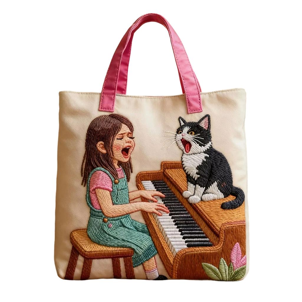 3D Printed Handbag With Ladypattern; Canvas Shoulder Bag Weighing 300 Grams