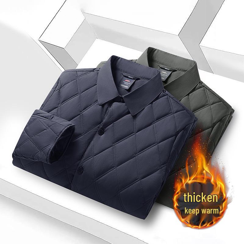 Jaqueta de Penas Masculina Espessa Quente Casual de Negócios - Corta-vento Outono/Inverno com Lapela