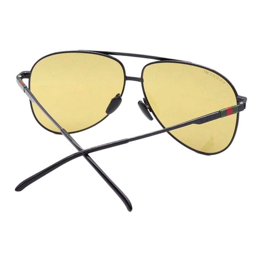 GUCCI Graphic Print Aviator Sunglasses Men's Black