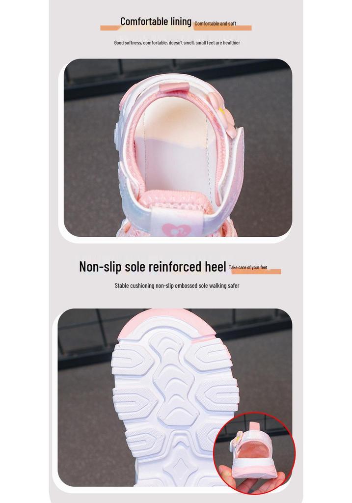 Mädchen Prinzessin Sandalen 2026 Sommer Geschlossene Zehenpartie - Koreanischer Stil Lässige Strandschuhe