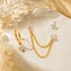 Luxury Cubic Zirconia Chain Earrings Set for Women Gold Color Multi Piercing Ear Stack Jewelry Daily Party Accessories Gift