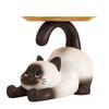 Multifunctional Resin Siamese Cats Statue Desktop Ornament for Key Storage Tray Decorative Display and Housewarming Gift
