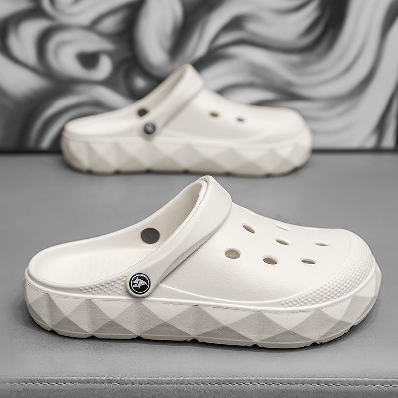 Stepping On Shit Feeling Hole Shoes Men Wear Thick-Soled Non-Slip Bag Head Drag Soft-Soled Dual-Purpose Beach Cool Slippers