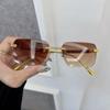 Designer Brand Square Sunglasses Women Men Colorful Small Frame Sun Glasses Female Mirror Colors Rimless Cool Fashion