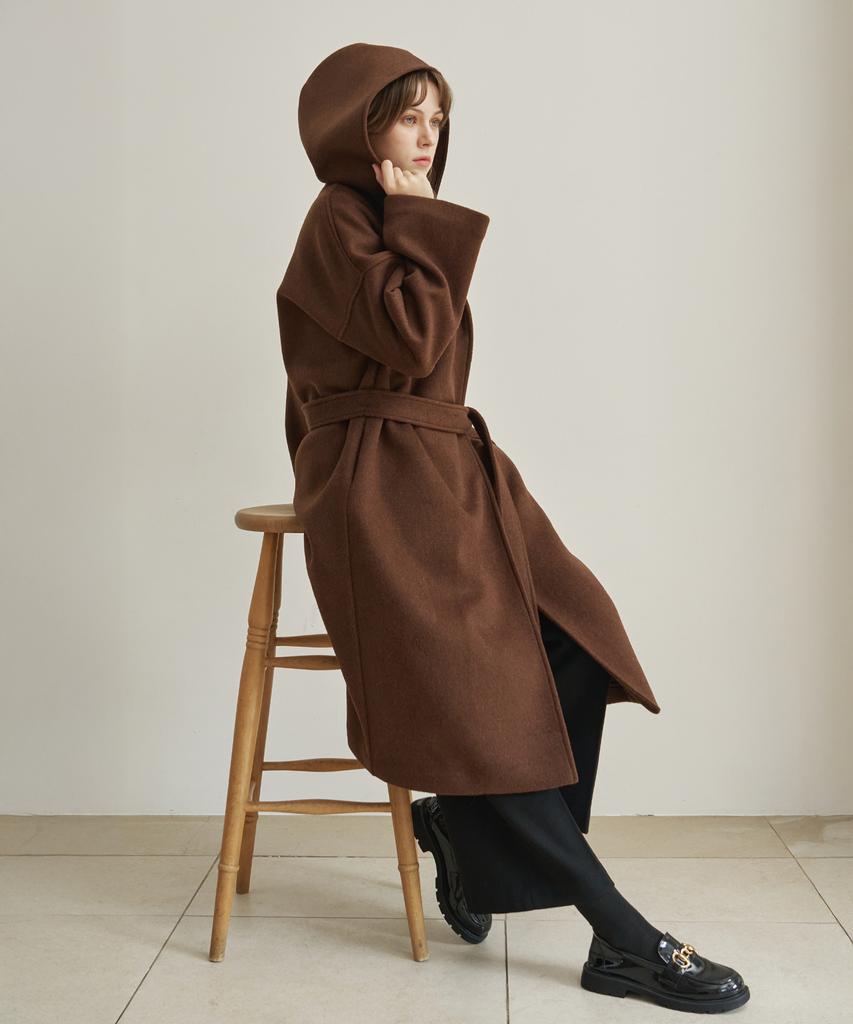 Armoiresecret Brown Hooded Long Coat