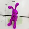 Statue Bookshelf Sculpture Artwork Animal Figures Resin Bunny Figurine Ornament for Home Shelf Desk