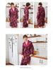 Yaoting Men's Long Sleeve Silk Pajamas and Robe Set, Ice Silk Fabric, WP032